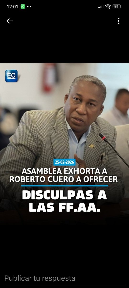 Las <a href="/FFAAECUADOR/">Fuerzas Armadas del Ecuador</a>  deberían demandarlo a él y a su esposa, sobre todo a ella por golpear e insultar  a un oficial. 
Siendo culpable su hijo, tampoco recibió sanción. Es decir : gritan y golpean y se salen con la suya. 
No ! 
Sienten un precedente.  
#RedDeTuiterosDemocraticos