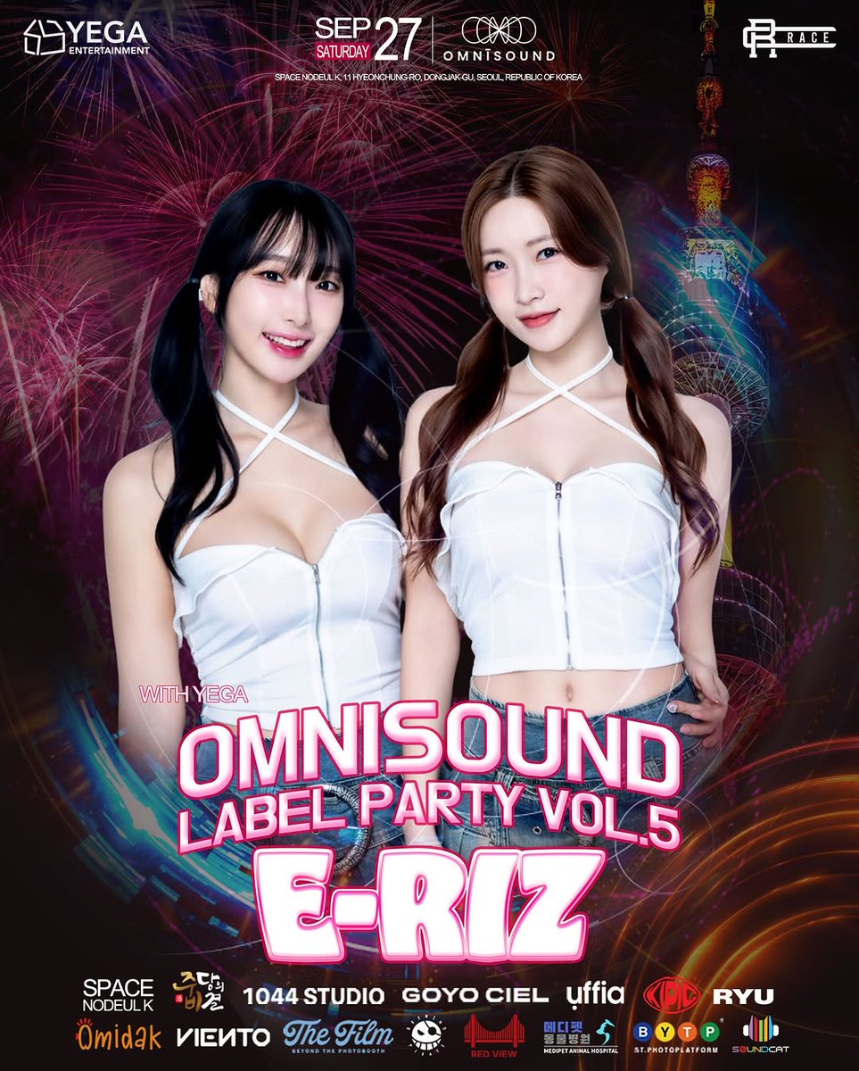 bailey_nat52898's tweet photo. 루프탑에서 서울세계불꽃축제와 함께하는
2025 OMNISOUND LABEL PARTY VOL.5
WITH YEGA 🎆🎉

SEP 27 16:30 -17:00 TIME

AFTER PARTY는 CLUBRACESEOUL에서
진행됩니다🔥

@
Venue
Fireworks
Official After Party

DJ

._.03

@
@.official

@
._.02 https://t.co/iXaxHZwtBg