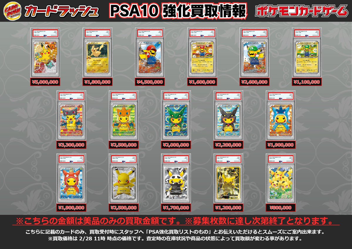 PSA10鑑定済〕ピカチュウ(20thアニバーサリー)【P】{279/XY-P}5000000