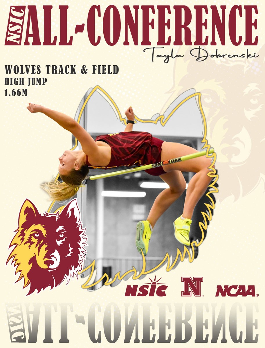 🚨 ALL-CONFERENCE WOLVES 🚨

Tayla Dobrenski tallies the first All-NSIC honor of her career on day 1, taking 2nd in the high jump!

☑️1.66m

#GoWolves🐺 | #maroonNgold🐾