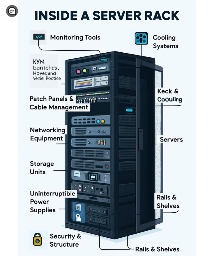 Nas_tech_AI's tweet photo. What is inside the server rack https://t.co/O6LPgnsw4J