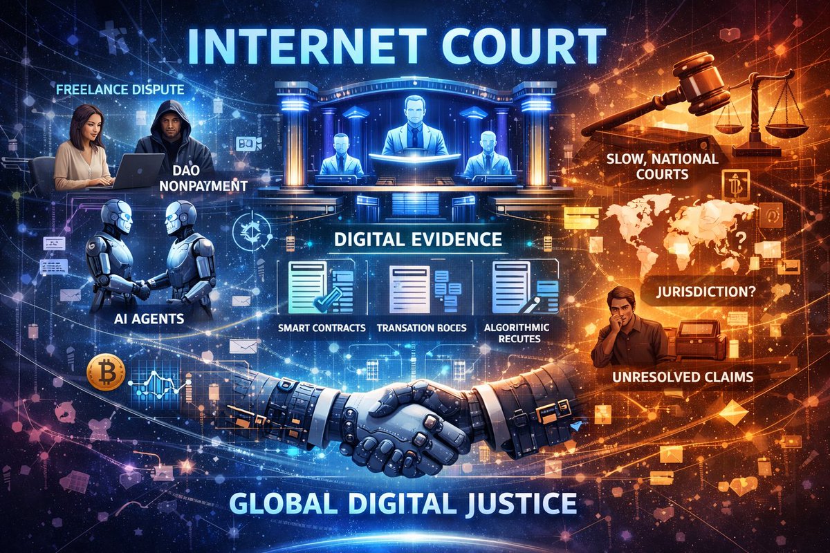 The internet now functions as a real economic layer, but its dispute resolution systems are still tied to territorial courts built for a paper based world. Cross border contracts, DAOs, smart contracts, and AI agents create disputes that traditional courts struggle to handle due