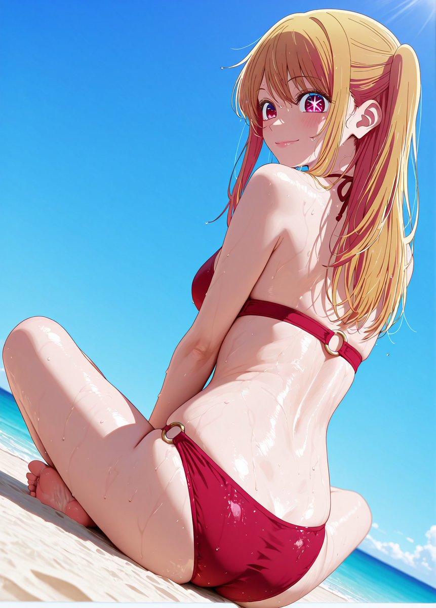 ビキニな星野ルビーちゃん SFW Illustration. No nudity or suggestive