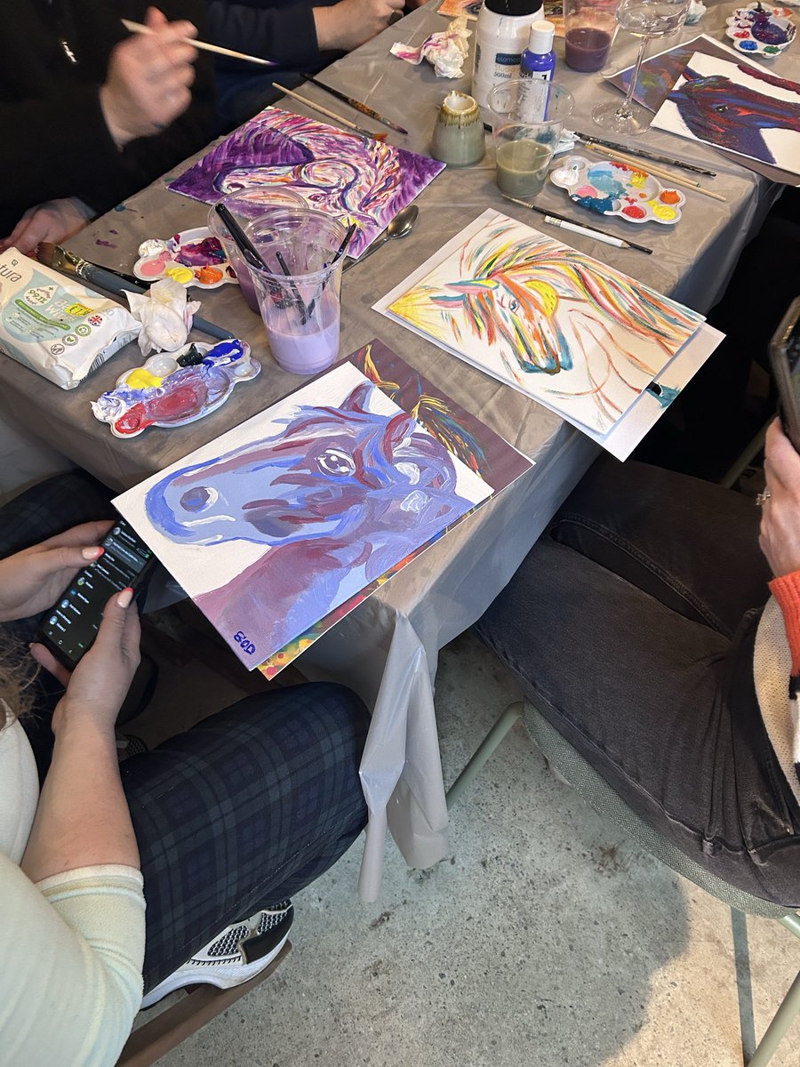 Hosted a paint &amp; sip event this evening. Sold out event 💪 

Theme: fire horse 🐴
Inspiration from my recent trip to Hong Kong.
