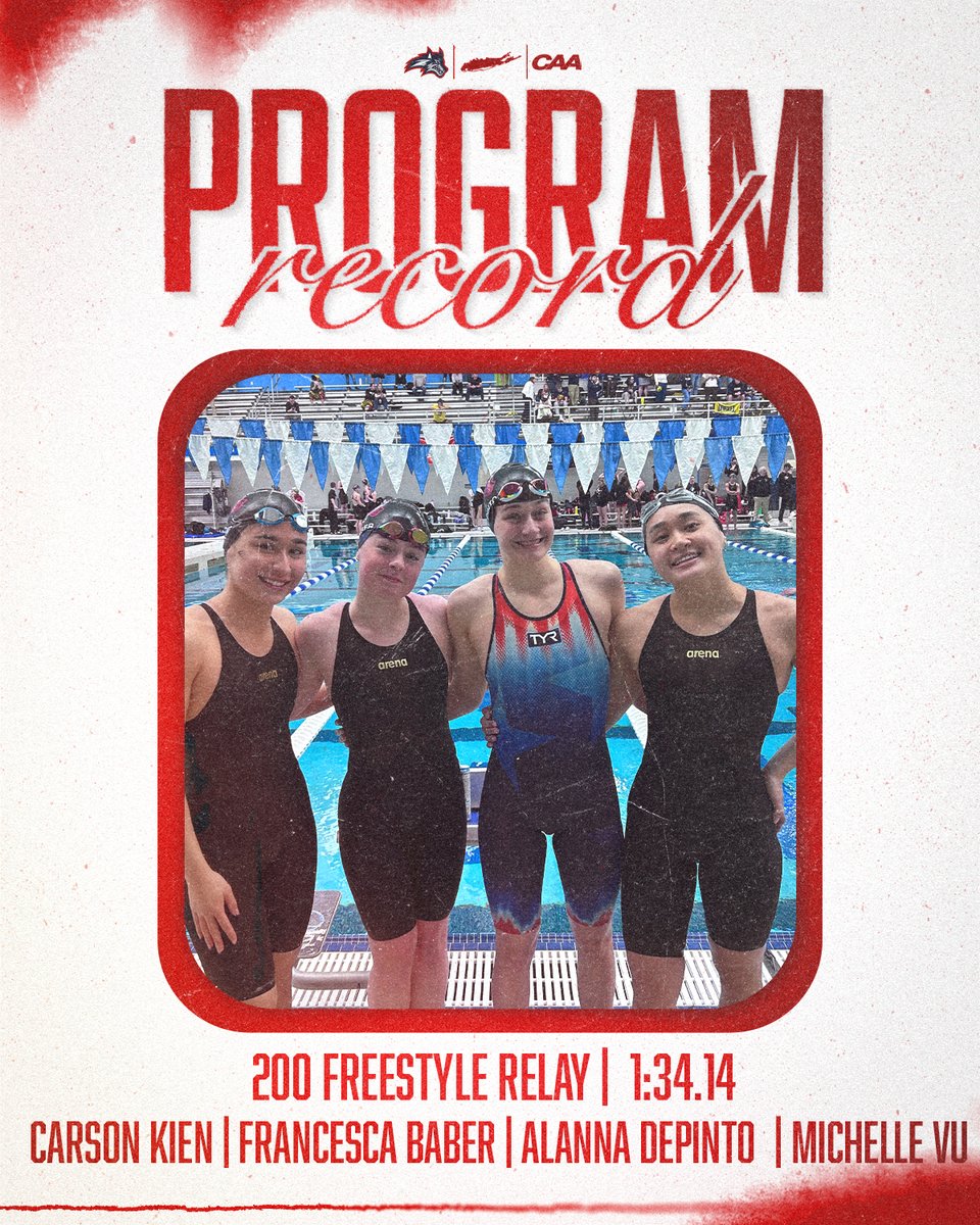 🚨 PROGRAM RECORD 🚨

Baber, Kien, Vu, and DePinto broke the team record tonight in the 200 Freestyle Relay with a time of 1:34.14!

🌊🐺 x #CAASD