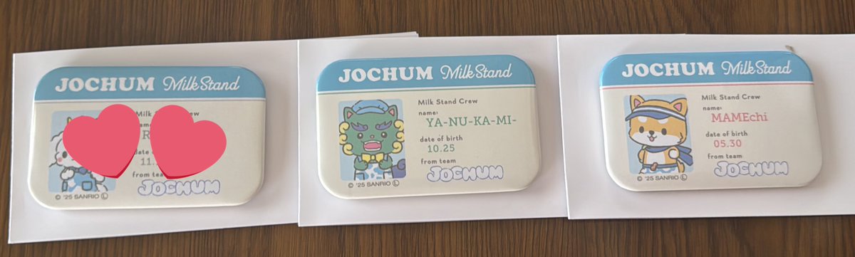 JOCHUM 定員ネーム風缶バッジ 譲 ヤヌカミ まめちぃ 求 ぽぽ 京セラ