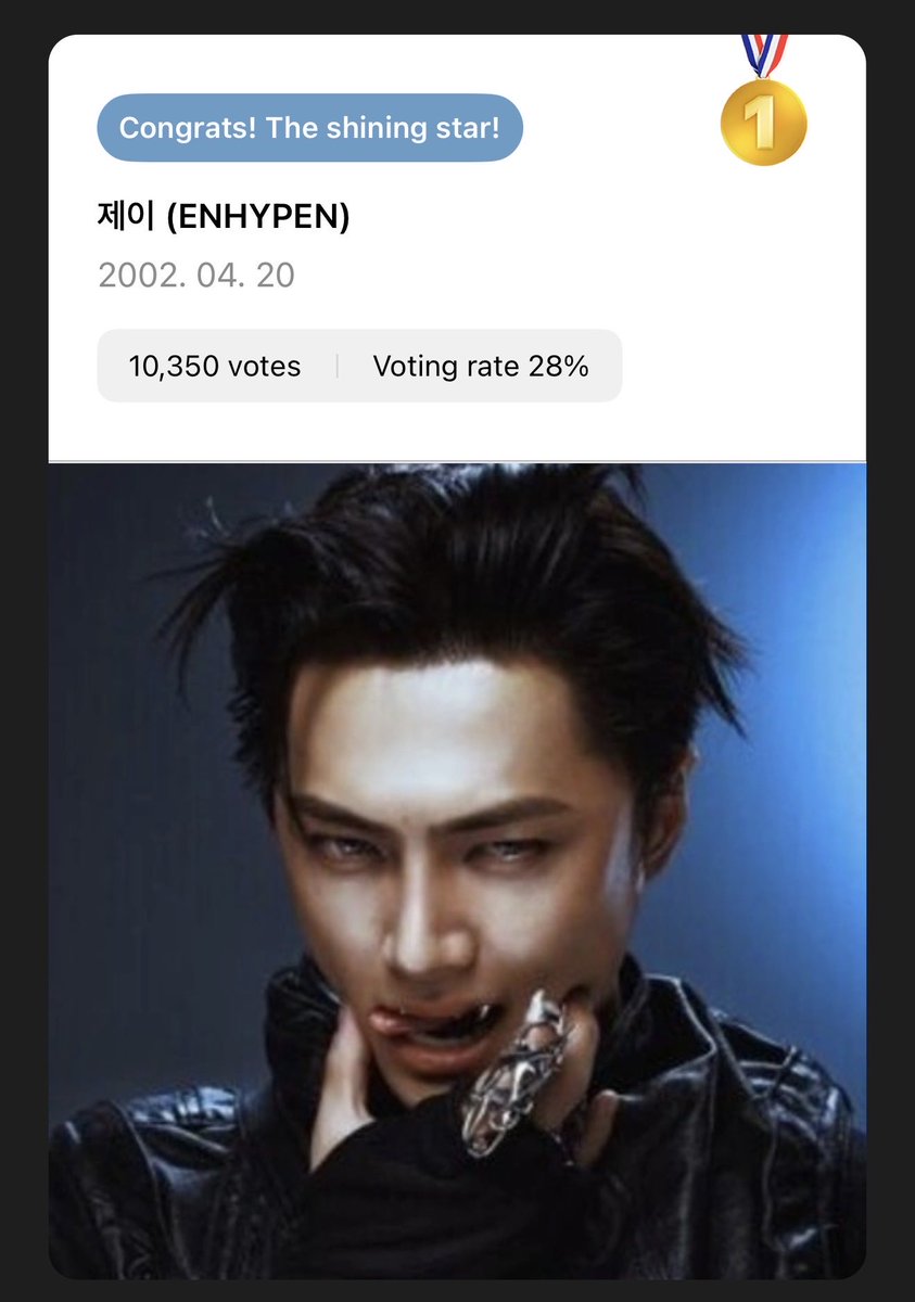 [🏆] HIGHER WIN

JAY has won 🥇 1st Place in HIGHER’s April Birthday Star poll!

A side quest but still a gem is found.
Not only one, but two!

Thank you for making this possible, ENGENES/BLUEJAYS! Another lap has been successfully finished because of your dedication for JAY.