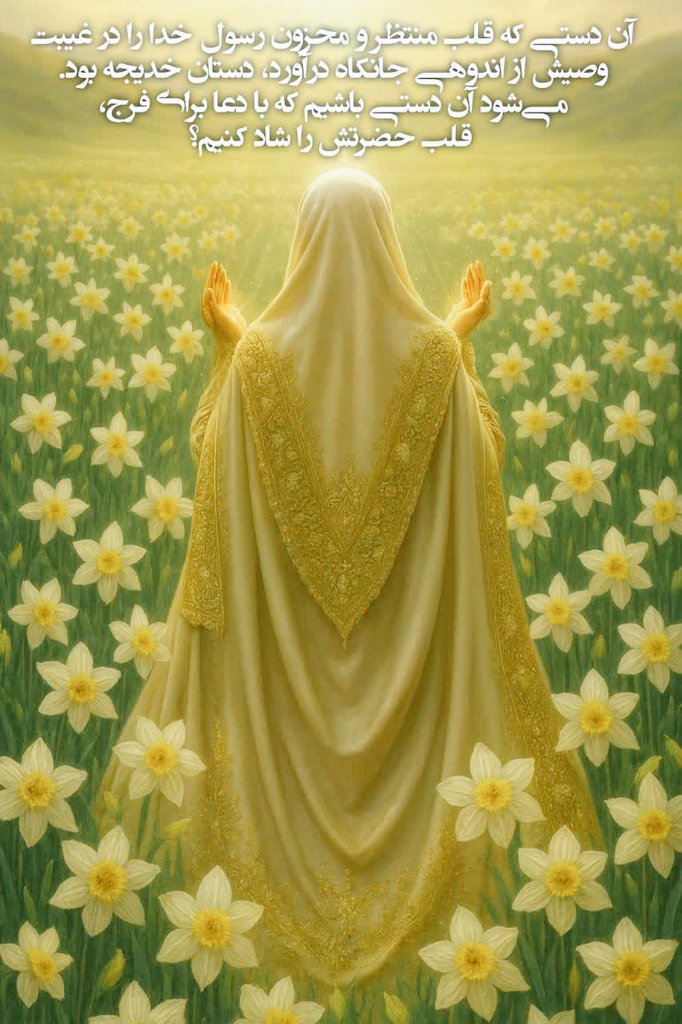 هنوز بانویی در هراس شعب ابی طالب ، در هجوم کفرآمیز مشرکان ، در تنهایی بی پایان محمد (ص) ، در قدکشیدن غریبانه‌ی نهال نوپای اسلام ... رو به آسمان قنوت گرفته و بر لب ذکر #فرج دارد ...

خدا به حق از جان‌گذشتگی‌های بی‌بدیل #أم_المؤمنین، خدیجه ی غراء ، شما را برساند 🤲