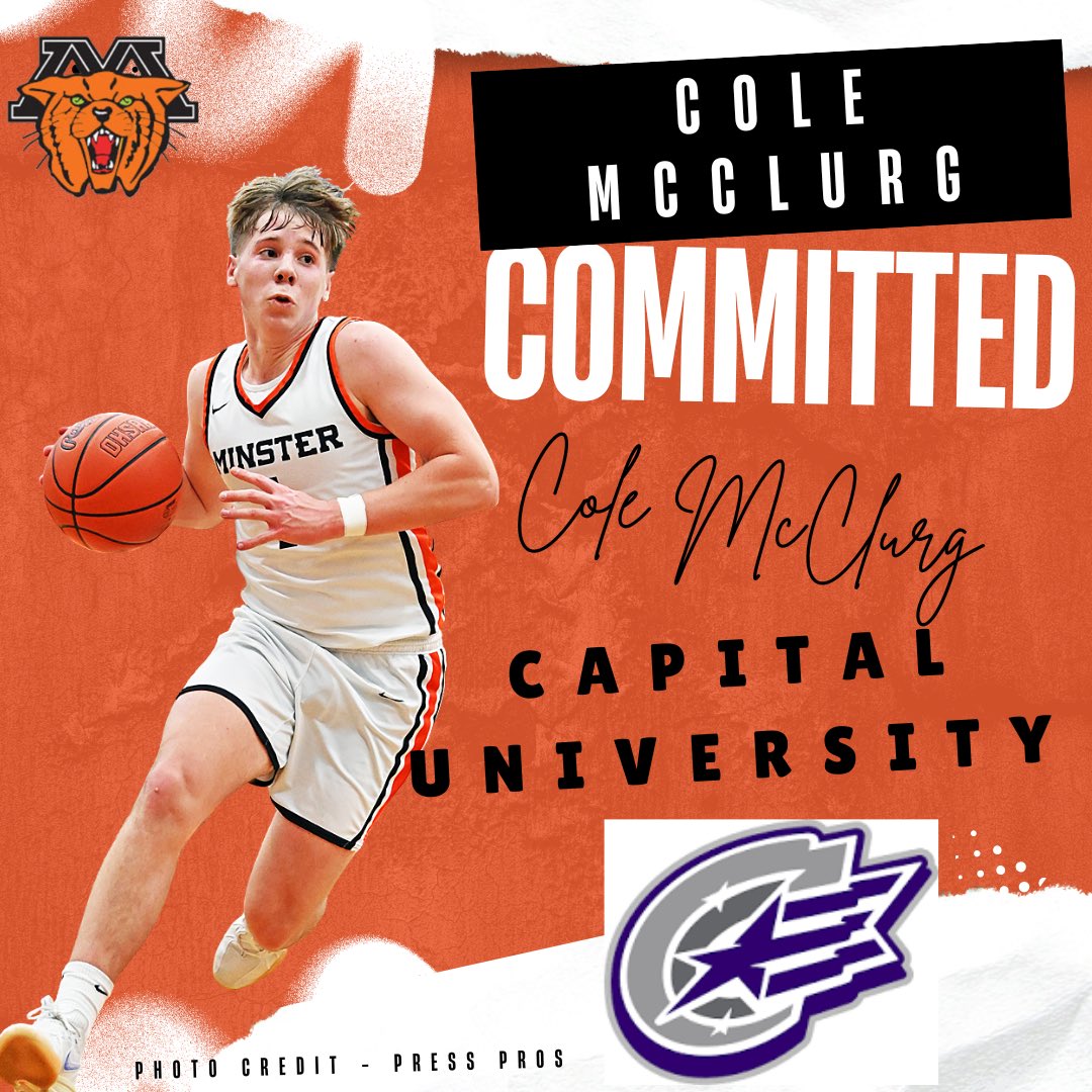 MinsterAthletic's tweet photo. Congratulations to Cole McClurg on his commitment to Capital University! https://t.co/KfRx2IrqnZ