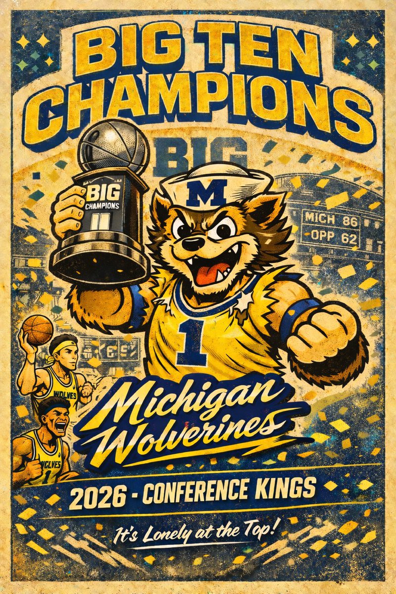 AND YOUR 2026 BIG TEN CHAMPIONS THE MICHIGAN WOLVERINES!!!! IN DUSTY MAYS 2ND YEAR YOUR WOLVERINES ARE OUT RIGHT BIG TEN CHAMPS !!! ITS GREAT TO BE A MICHIGAN WOLVERINE!!!🟡🔵〽️ #Goblue