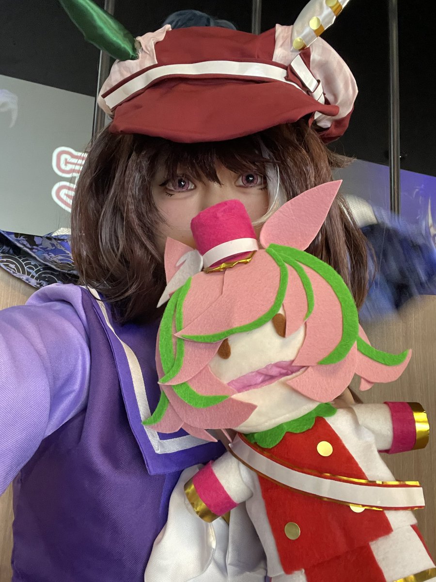 パペットと後ろの自由ちゃんと一緒
 #こすおふ静岡