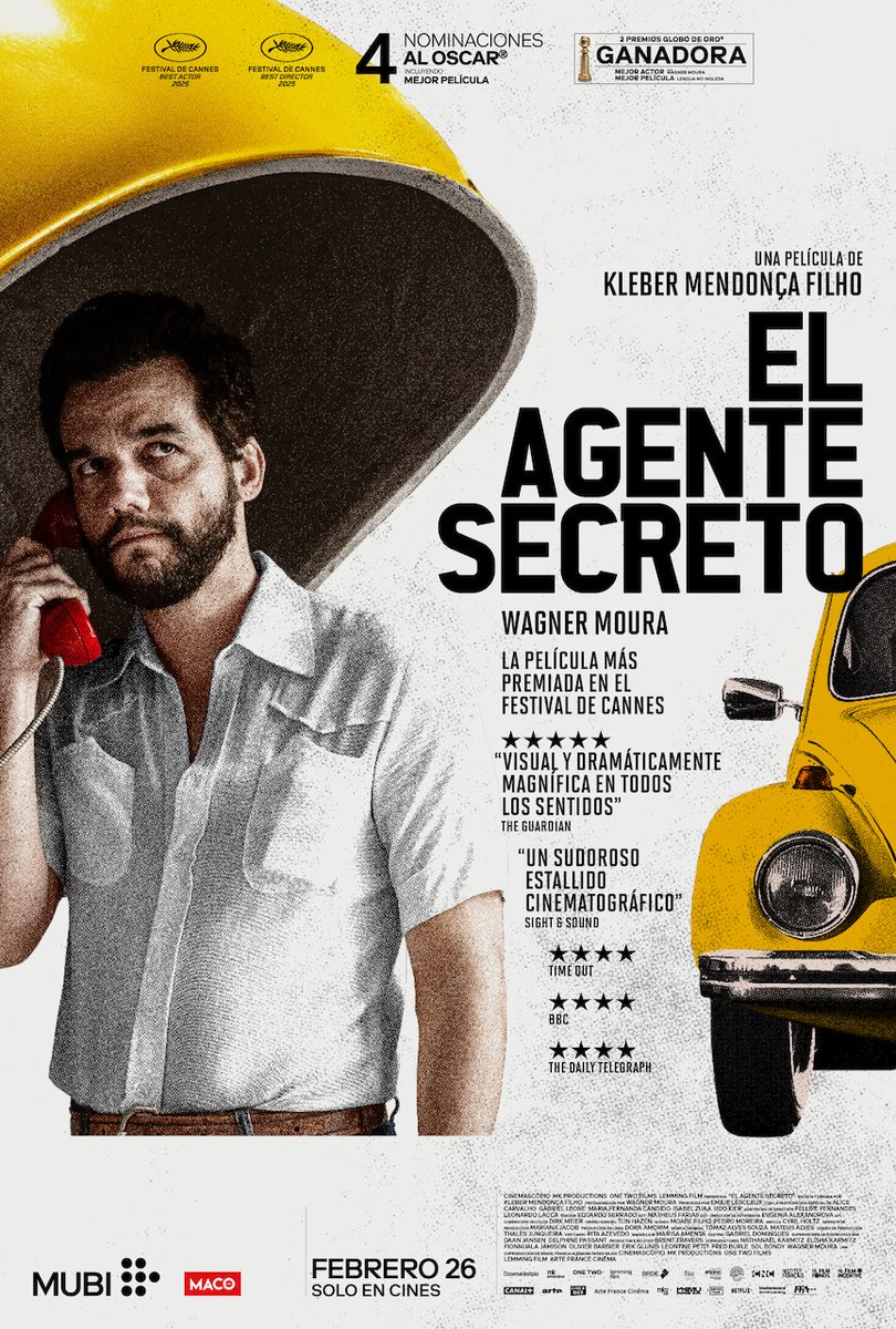 El agente secreto 
 O Agente Secreto

Escrita y dirigida por Kleber Mendonça Filho
Con Wagner Moura, Udo Kier, Gabriel Leone y Maria Fernanda Cândido
#Brasil #Francia #Alemania #PaísesBajos
#cine <a href="/Cinepolis/">Cinépolis</a>