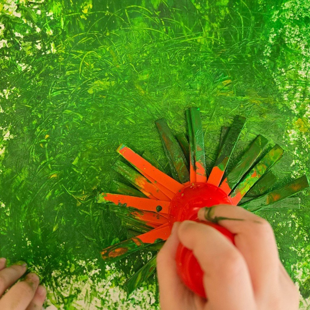 WPSSicomac's tweet photo. Preschool artists are learning about Andy Warhol. Process-based application of paint using a variety of unconventional tools: scrapers, forks, foam brushes...etc https://t.co/X6CVMzC4e2