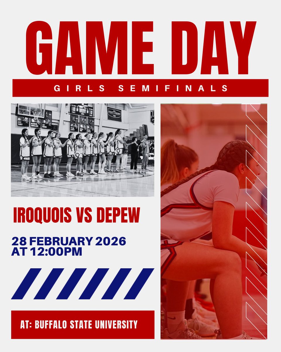 Tomorrow your lady red hawks play in the semifinals at Buffalo State! Be there. Be loud. Be proud. Tipoff at Noon 
🎟️ gofan.co/event/5670652