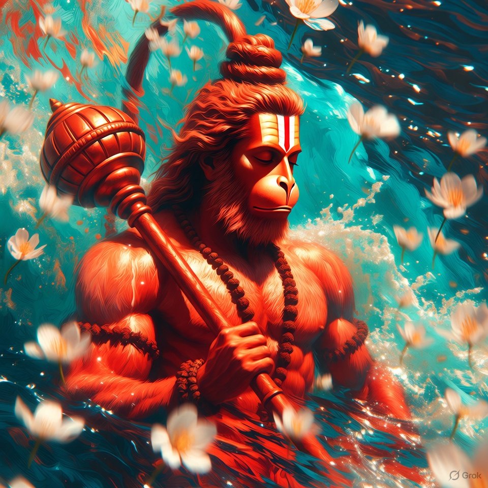 No mountain too heavy when Rama’s name you chant,
You lift the impossible with a single glance.
Wings of wind, heart of blazing fire,
In endless devotion, every obstacle expires.

Jay Shri Ram 🚩🚩🚩