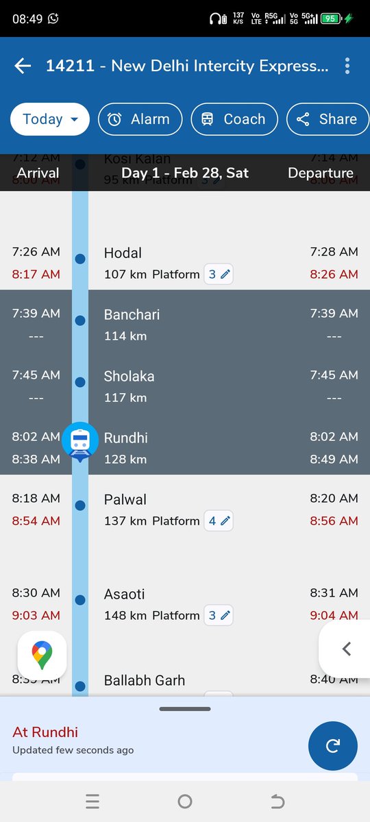 Pawandelhipress's tweet photo. 14211 AGC to NDLS inter City बहुत देर से रुँधी स्टेशन पर खड़ी है रोज ट्रेन को लेट किया जाता है 20 मिनट से साइड में लगा रखा है ट्रेन यात्रियों की सुविधा के लिए है ना कि परेशानियों के लिए कोई तो इसकी जिम्मेदारी लो 
@DRM_Agra @drm_dli @AshwiniVaishnaw @RailMinIndia @RailwaySeva https://t.co/Ihn9O4OAZX