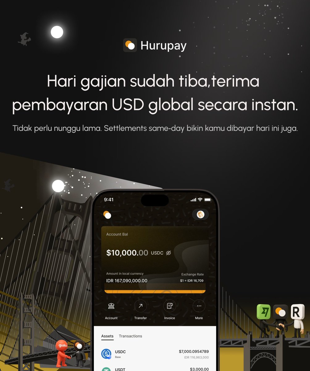 Hurupay_IDN's tweet image. Mau itu Upwork, PayPal, atau payroll klien perusahaan, Hurupay membuat dana kamu settle same‑day, jadi hari gajian benar‑benar terasa. Download Hurupay sekarang! 🧡🎉

#HurupayID #FreelancerIndonesia #RemoteWorker #Businesses #GlobalPayments