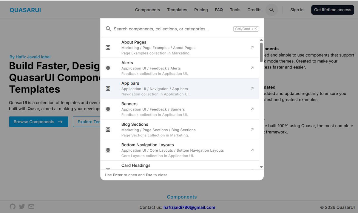 Hafiz | QuasarUI | Supersaas tweet media