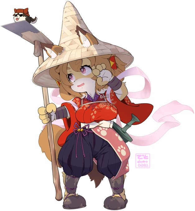 Skebでサクナヒメ衣装のなずみちゃんを描かせていただきました!☺️ 