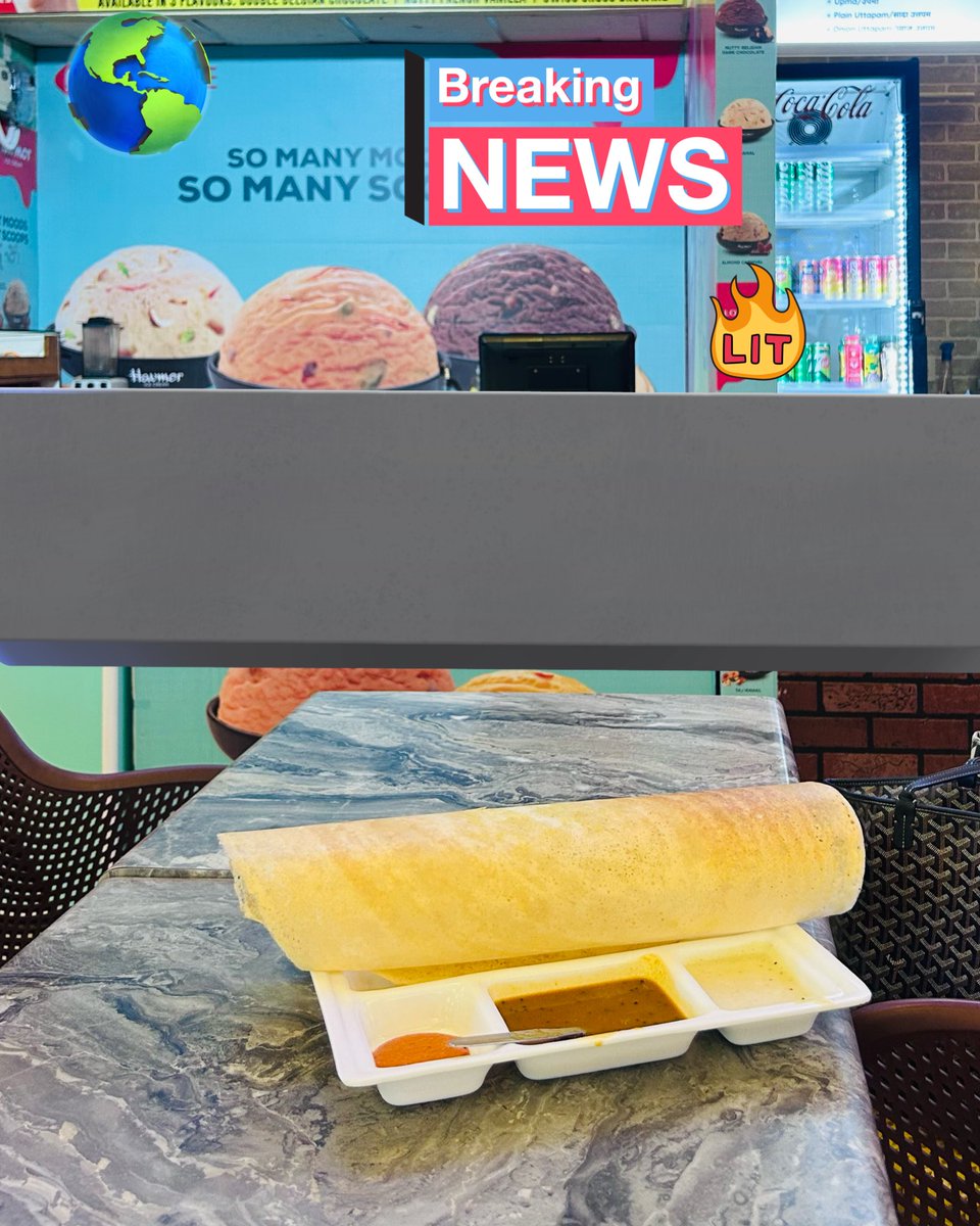 BinduW1's tweet photo. Dosa counters at airports are the one place where there is bonhomie amongst all foodtarians. If you are a vegetarian, vegan or non vegetarian, breaking bread with dosa is a safe bet😇 https://t.co/WiiSu04ZKn