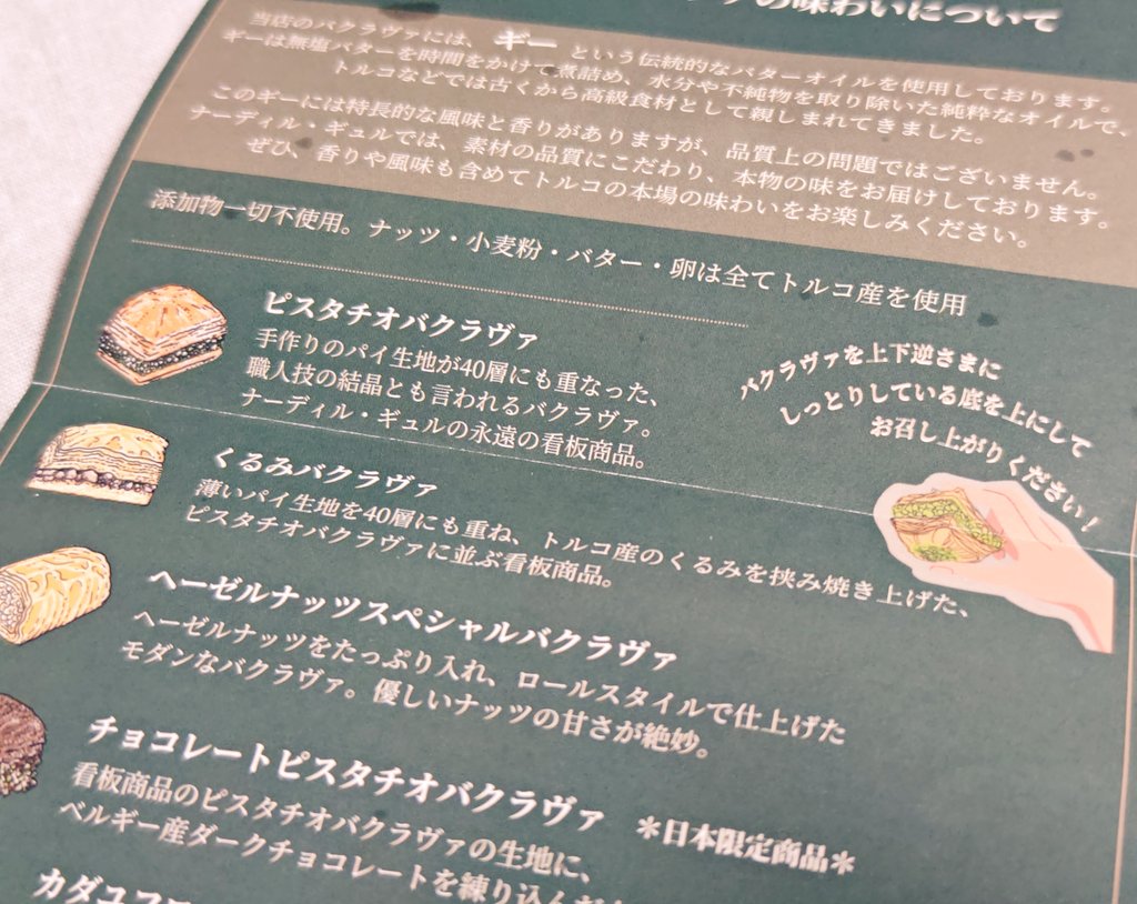 わたしの頂いたのは最もスタンダードな？ピスタチオバクラヴァ 食べ方