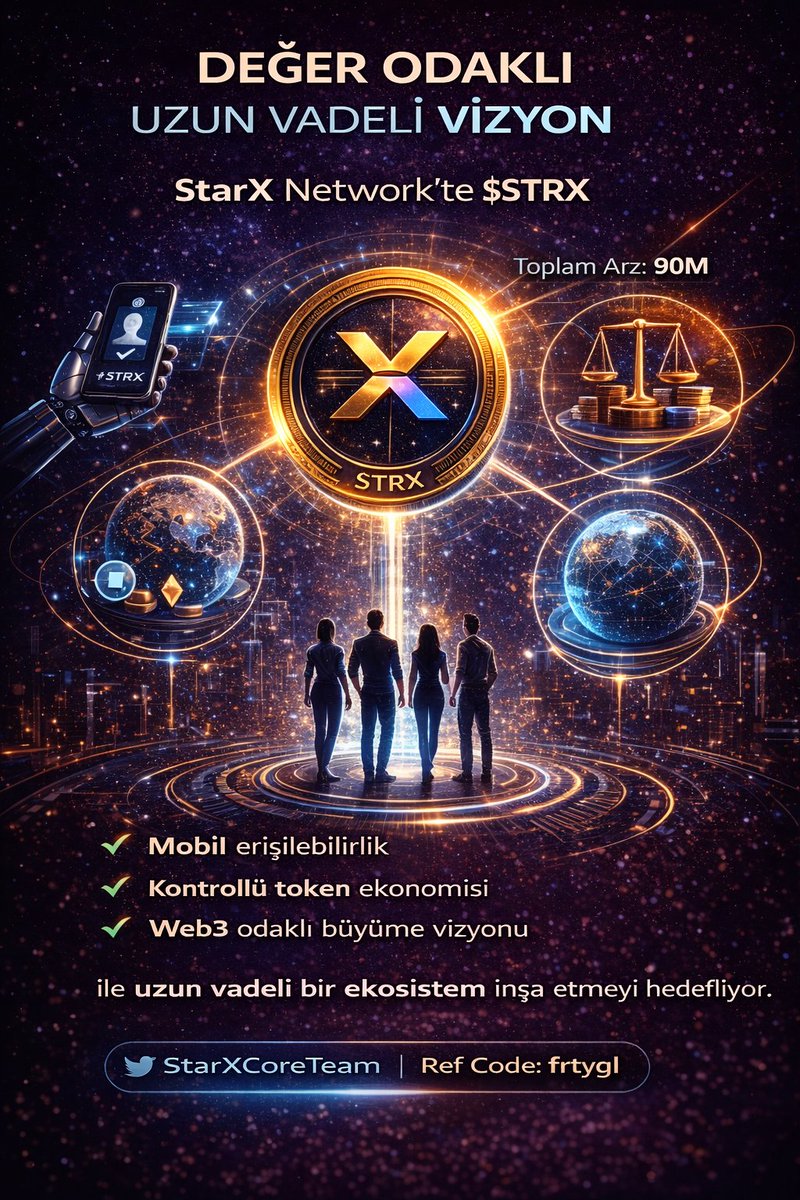 ferityagli's tweet image. Bir projenin gerçek değeri,
sadece bugün sunduklarıyla değil
gelecek için kurduğu sistemle ölçülür.

#StarXNetwork 
📱 mobil erişilebilirlik
⚖️ kontrollü token ekonomisi
🌐 Web3 odaklı büyüme vizyonu

ile uzun vadeli bir ekosistem inşa etmeyi hedefliyor.

#STRX