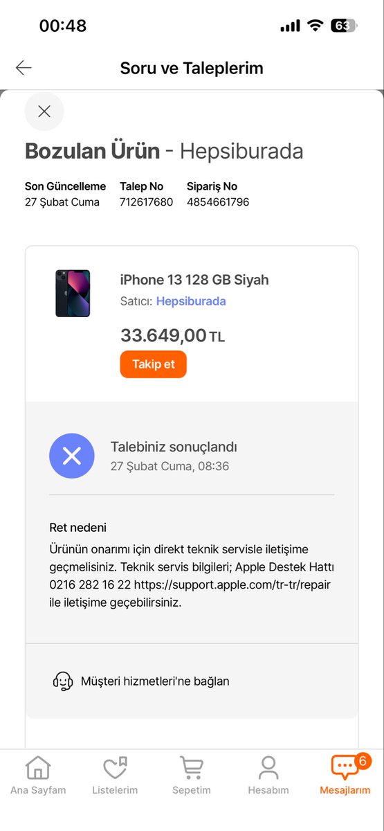ichallest's tweet photo. 6502 sayılı Kanun uyarınca ilk 6 ay içindeki üretim hatalarında DEĞİŞİM hakkım vardır. Buna rağmen talebim reddedildi. Donanımsal kusuru buğulanma sayesinde fark ettim, darbe yok! Sipariş No: 4854661796. @Hepsiburada #GizliAyıp #TüketiciHakları #Mağduriyet https://t.co/M7fXAEc0rh