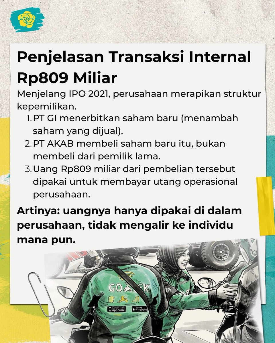 reina_n03lla's tweet photo. Ramai pemberitaan yang mengkaitkan  Perusahaan GoTo dengan kasus pengadaan Chromebook oleh Nadiem membuat GoTo perlu memberi klarifikasi dan penjelasan kepada publik agar tidak terjadi kesalahan persepsi. Intinya sejak Nadiem mundur dari jabatannya di GoTo pada 2019, Nadiem sudah tidak terlibat di perusahaan dan suara sahamnya dikuasakan ke co- founder lain. Hal ini sekaligus membantah ada keterlibatan dengan investasi Google yg masuk. Lebih jelasnya Cek aja info di bawah ini 👇
