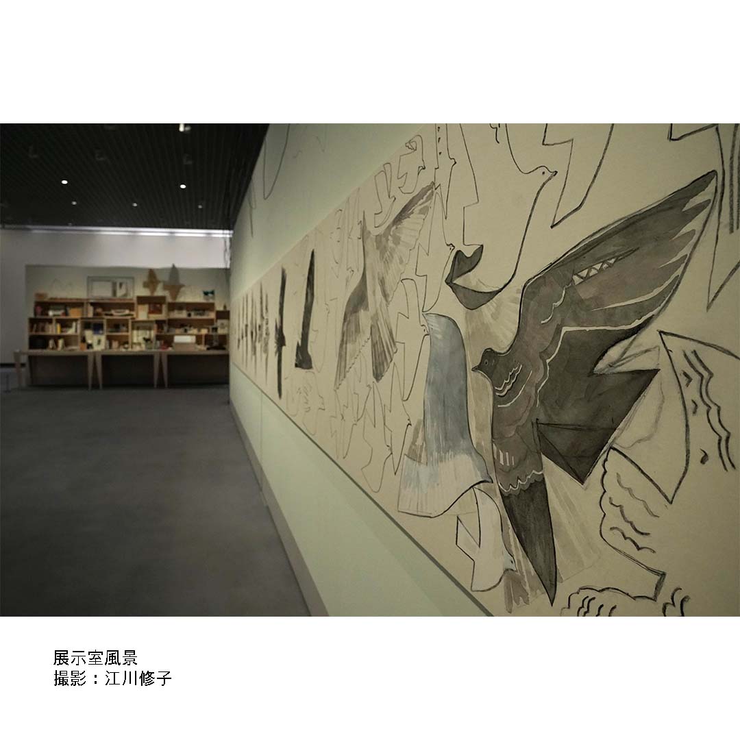 【#北條正庸展 展示室紹介🔍】
会場2では、本展に際して新たに制作された作品とインスタレーションを展示しています。
画家の制作の今日をぜひご覧ください。皆様のご来場をお待ちしております。
撮影：江川修子
#宇都宮美術館