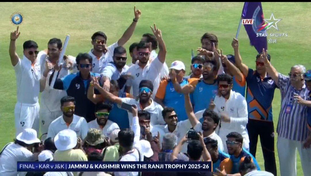 🚨 JAMMU &amp; KASHMIR WON THEIR MAIDEN RANJI TROPHY TITLE. 🚨