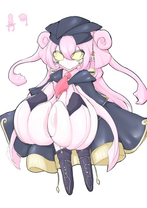 以前ざっくりアイデアラフ描いた飛び級学生ガキ爆乳系イカ女怪人を清書してみた 