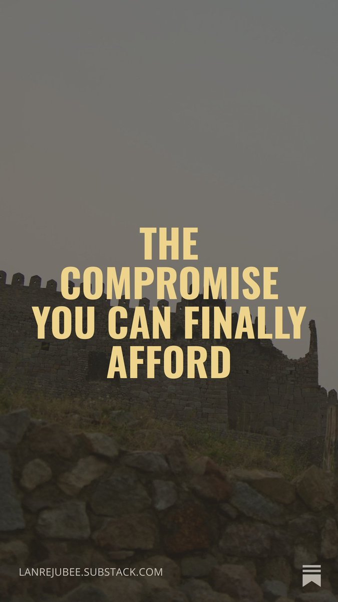 Sometimes we embark on journeys, initiate alliances that we once avoided because we can now afford them.

"For if I rebuild what I have once destroyed, I prove myself to be a transgressor."
open.substack.com/pub/lanrejubee…