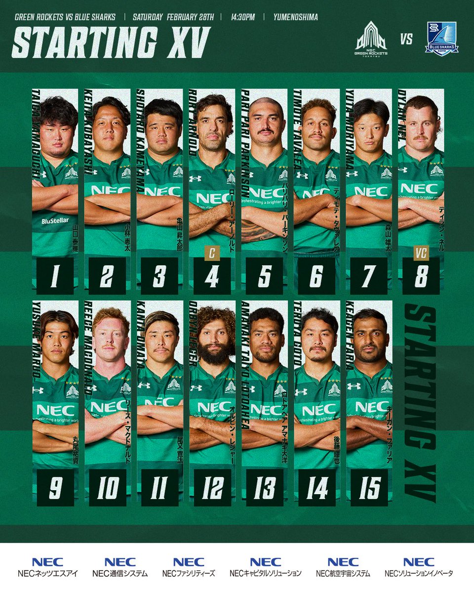 メンバー変更のお知らせ】 2/28（土） 🆚江東BS 19.ブレンドン・ネル