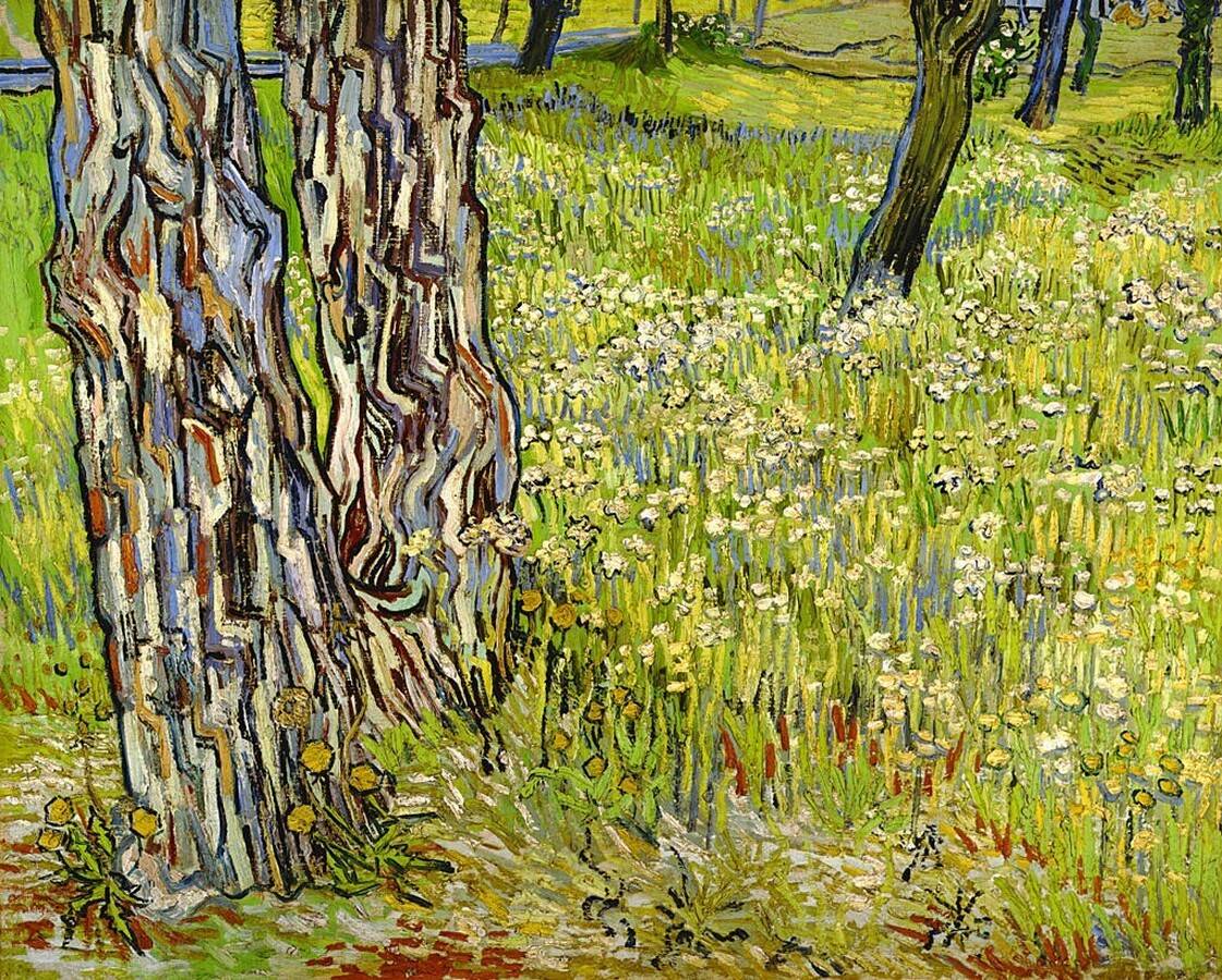 Vincent van Gogh - "Tree Trunks in the Grass" (1890)