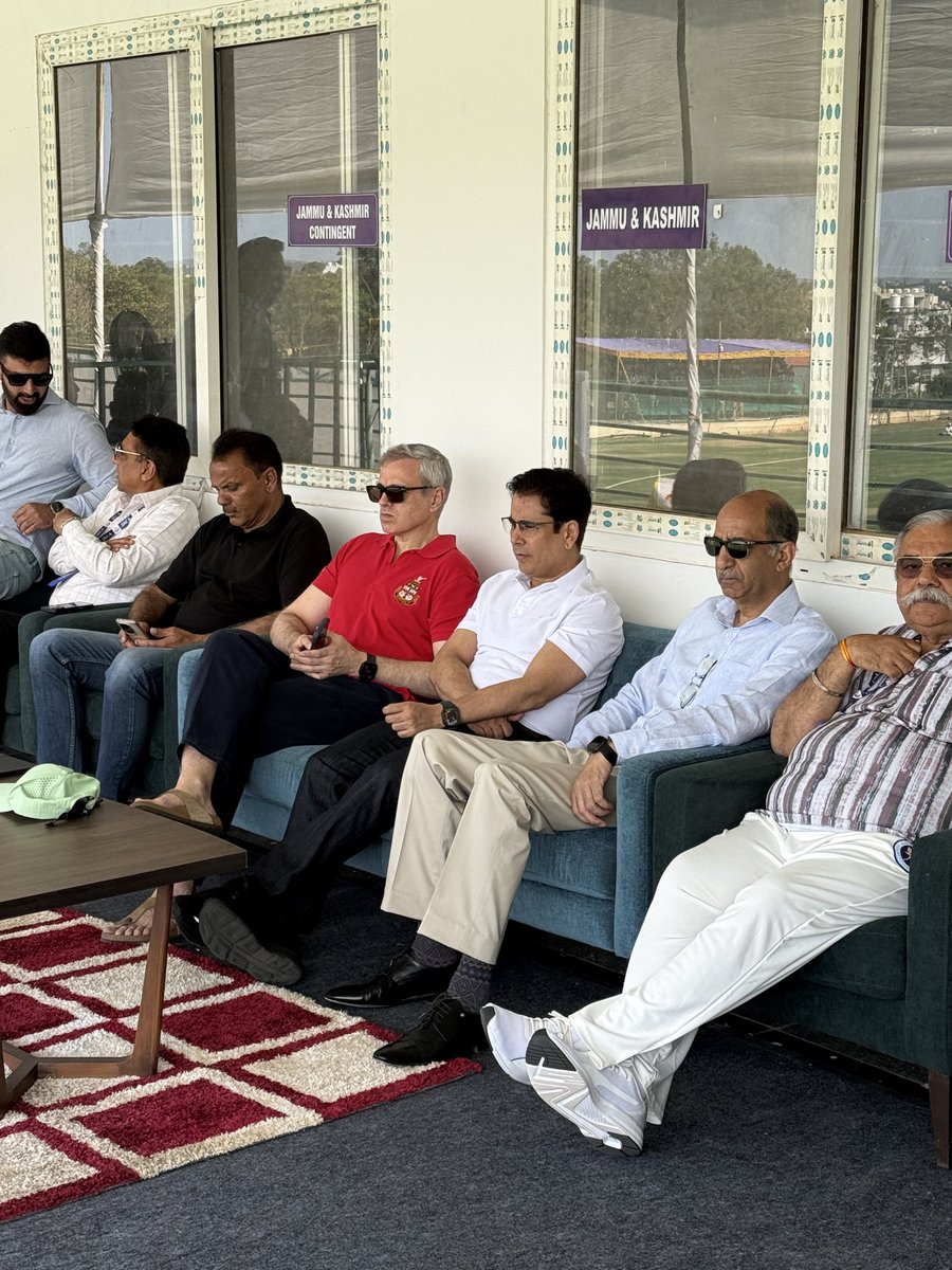 OmarAbdullah's tweet photo. In Hubballi to cheer the J&amp;K cricket team as they seal a historic win. There hasn’t been a day over the 5 day final that the team hasn’t dominated the opposition. https://t.co/Qy7LcJ6wGG