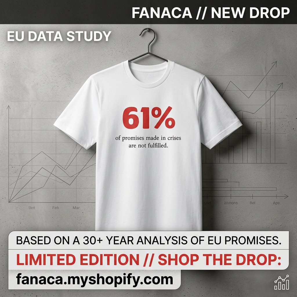 raool90's tweet photo. 61% of promises broken. 🤯 Based on 30 years of EU data, this t-shirt speaks for itself. Don’t be fooled – demand real action! 💪 Shop now: https://t.co/mfWWqqaQz5 #politics #promise #brokenpromises #wearthetruth https://t.co/mk3VwLZrpe