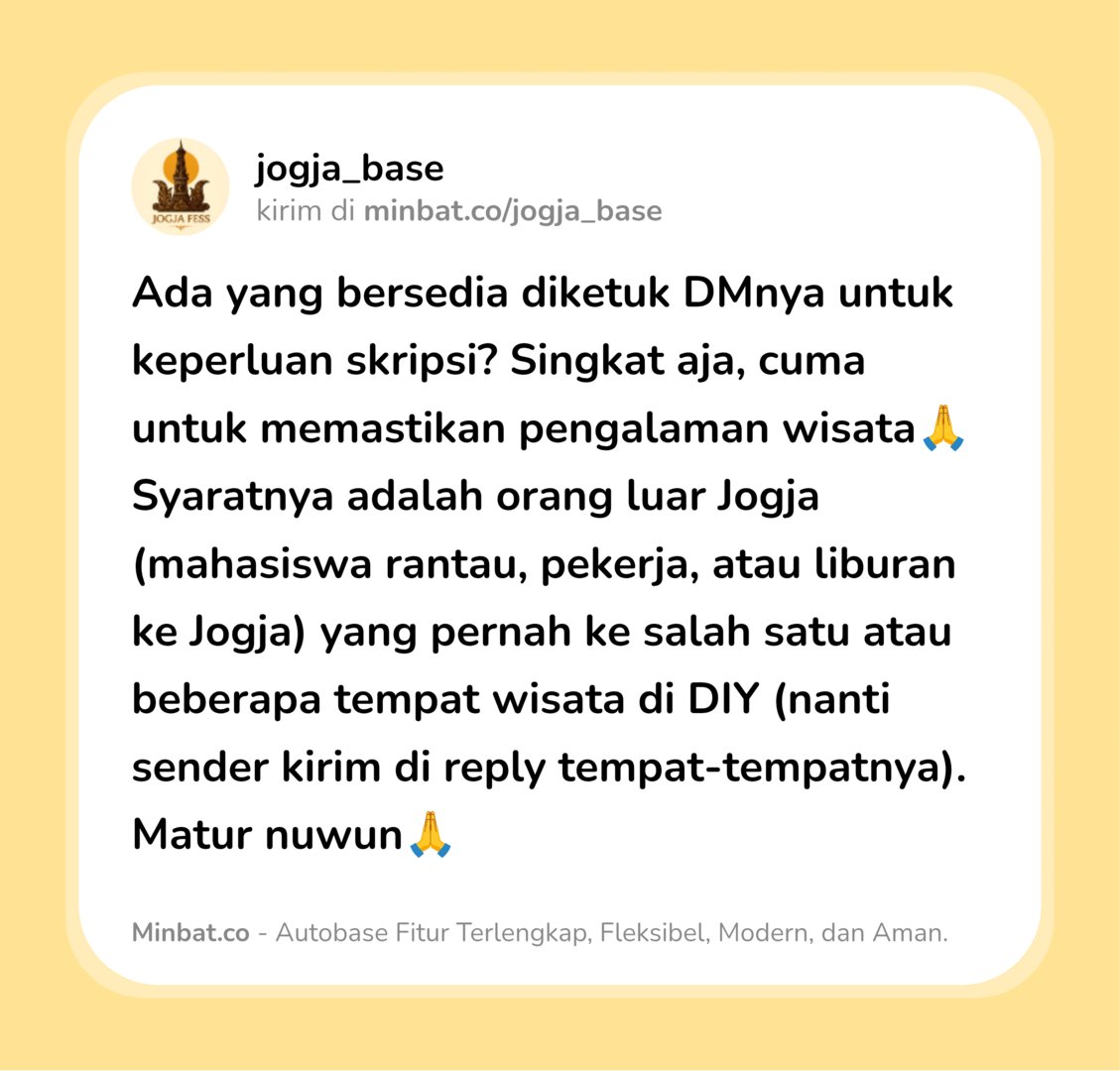JOGJA FESS | KIRIM FESS CEK PINNED tweet media