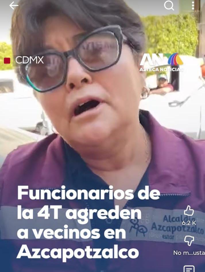 Está funcionaría pública debe ser sancionada por prepotencia y abuso de autoridad <a href="/ContraloriaCDMX/">Secretaría de la Contraloría General CDMX</a> <a href="/ClaraBrugadaM/">Clara Brugada Molina</a> <a href="/Claudiashein/">Claudia Sheinbaum Pardo</a> <a href="/CarlosLoret/">Carlos Loret de Mola</a> <a href="/CiroGomezL/">Ciro Gómez Leyva</a> <a href="/AtypicalTeve/">Atypical TE VE</a> <a href="/Adela_Micha/">Adela Micha</a>  no son iguales los de morena son peores. Ni un voto por morena en 2027. Fuera morena fuera morena.