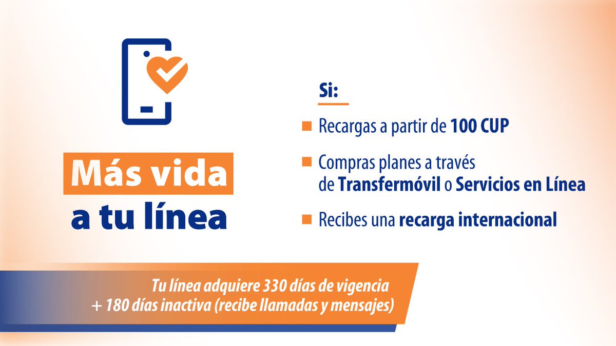 MairodisS's tweet photo. Si deseas mantener activa tu línea debes conoces esta información. ¡Podría ser justo lo que necesitas!
#EtecsaConCuba https://t.co/FQ0593CqJJ