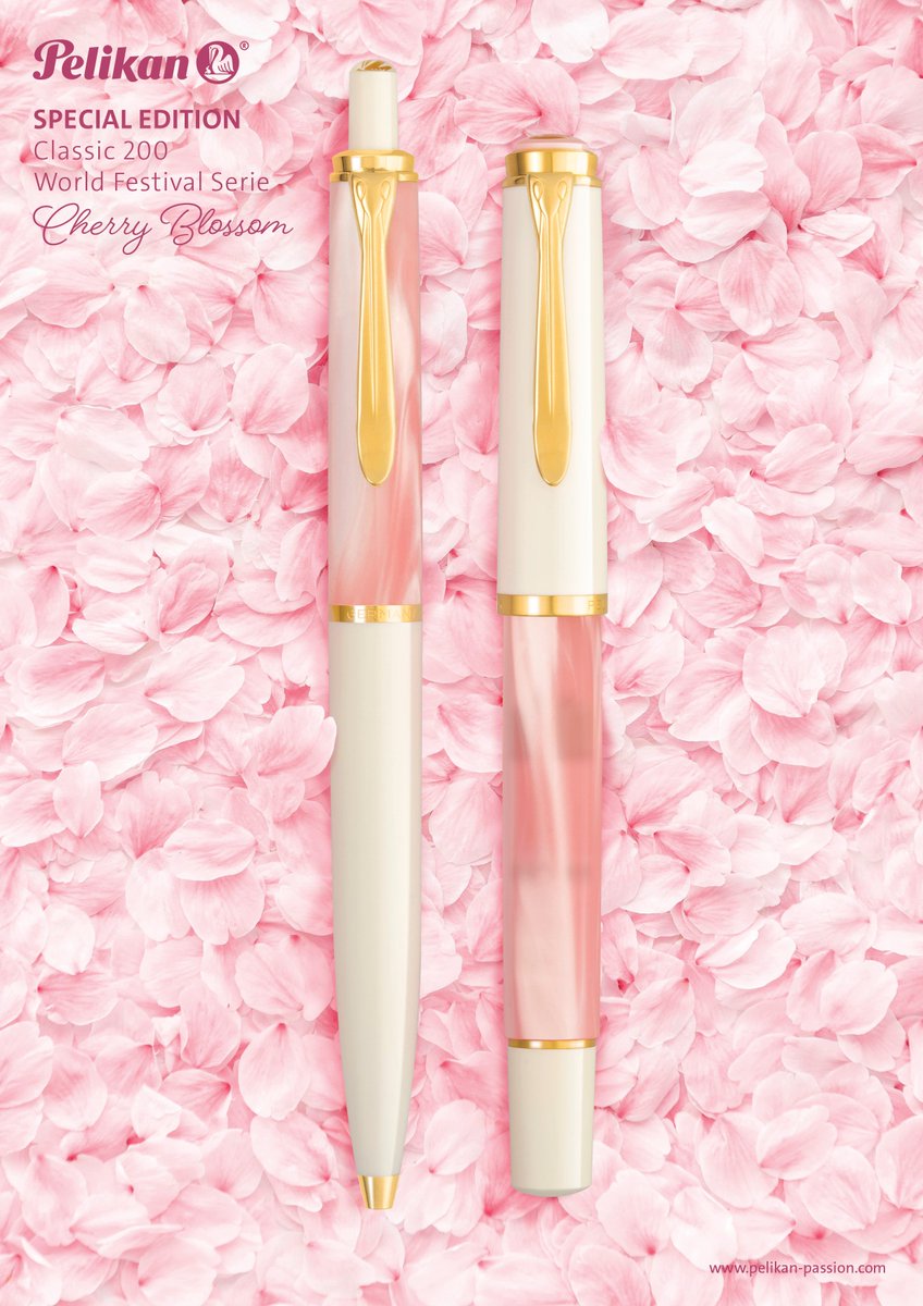 JIPA_pen's tweet photo. 🤗新製品情報
【ペリカン】特別生産品 クラシック200　チェリーブロッサム
2026年３月発売 税込価格：FP￥34,100 BP￥29,700
＜ワールドフェスティバルシリーズ＞誕生
 世界の象徴的な祭りを「書く」という文化で描く本シリーズ。今作は「花見」から着想を得ています。
＃ペリカン　＃特別生産品 https://t.co/FzvZXja0qy