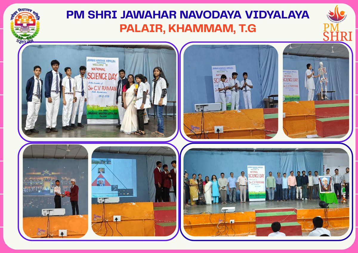 On the occasion of National Science Day, students actively participated and demonstrated their enthusiasm and innovative talents in the field of Science and Technology at PM SHRI Jawahar Navodaya Vidyalaya, Palair, Khammam.