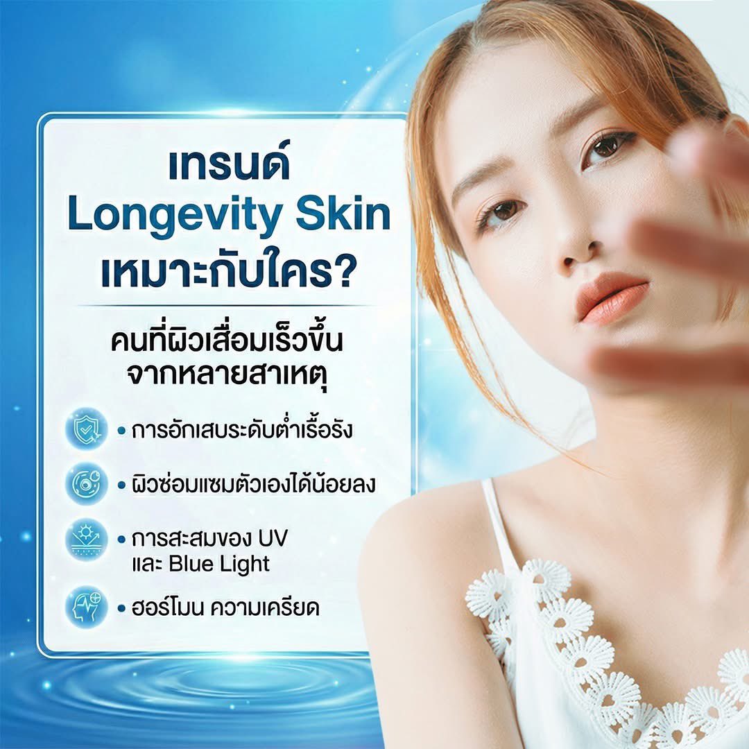 Panclinic's tweet photo. Longevity Skin คืออะไร?
แล้วทำไมผิวของเราถึงเสื่อมไวขึ้น ทั้งที่ยังไม่ถึง 40 ?
.
เพราะวันนี้การดูแลผิว ไม่ได้หยุดแค่คำว่า “หน้าเด็ก”
แต่คือการยืดอายุการทำงานของผิวให้แข็งแรงจากภายในจริงๆ ✨

#LongevitySkin #เทรนด์ผิวยุคใหม่
#ดูแลผิวอย่างยั่งยืน #panclinic #แพนคลินิก https://t.co/CDI8k4W2cZ