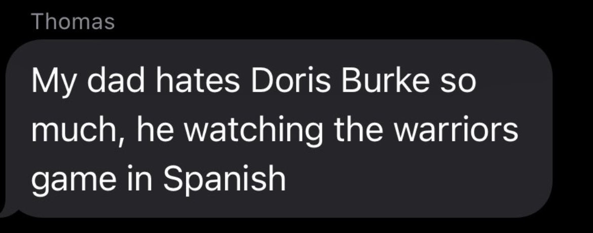 Kvvazii's tweet image. Doris Burke is the worst listen of all time