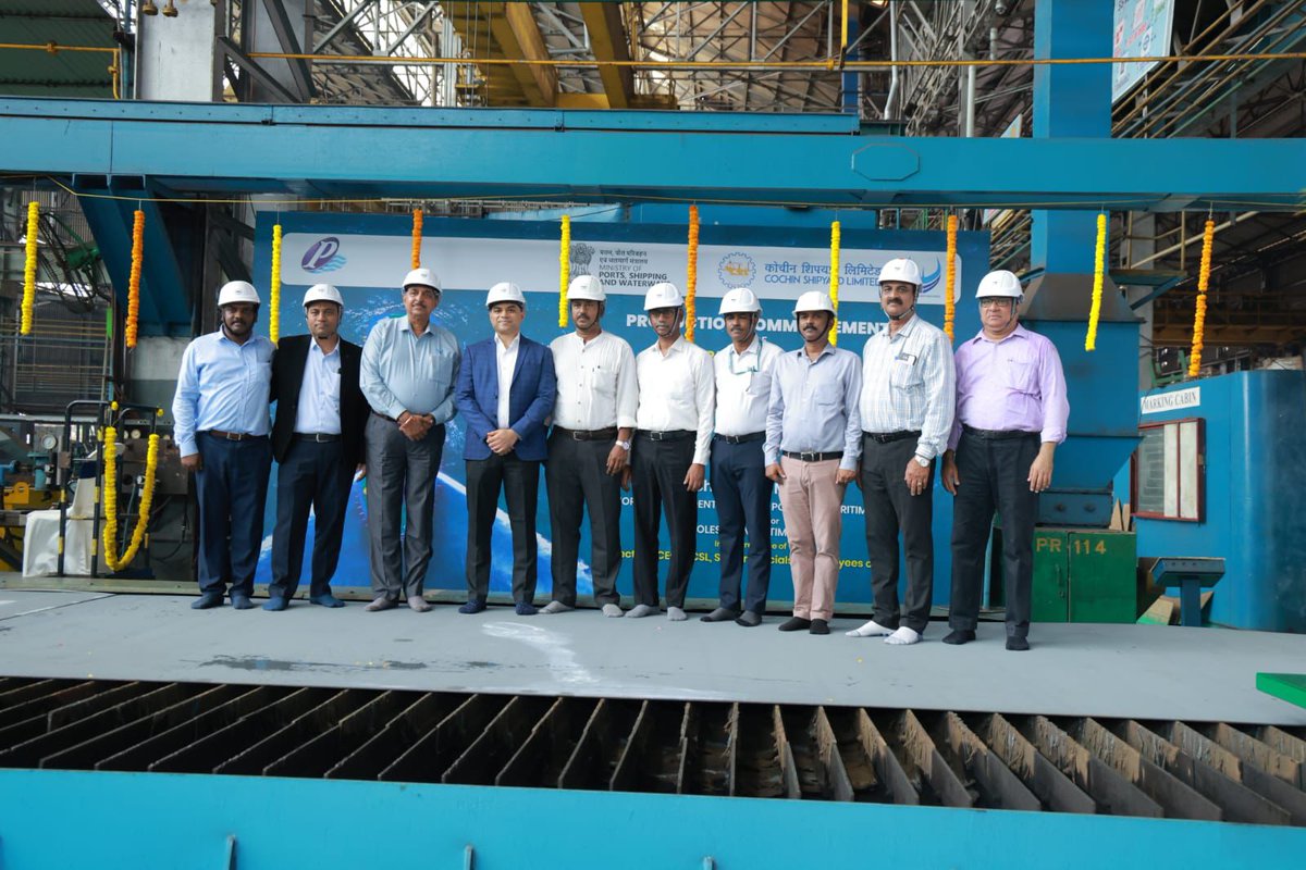 cslcochin's tweet photo. The steel-cutting of two ASTDS 70T Bollard Pull Tugs for Polestar Maritime Ltd. was done at CSL Kochi on 27 February 2026, #reinforcing the Company's leadership in advanced tug construction. Shri Vinit Badani, Director, Polestar Maritime Ltd, did the honours in the presence of senior officials of CSL and UCSL. 

Designed by Robert Allan Ltd., & classed by IRS, these tugs reflect CSL’s commitment to quality, sustainability, and timely delivery strengthening India’s maritime capabilities.