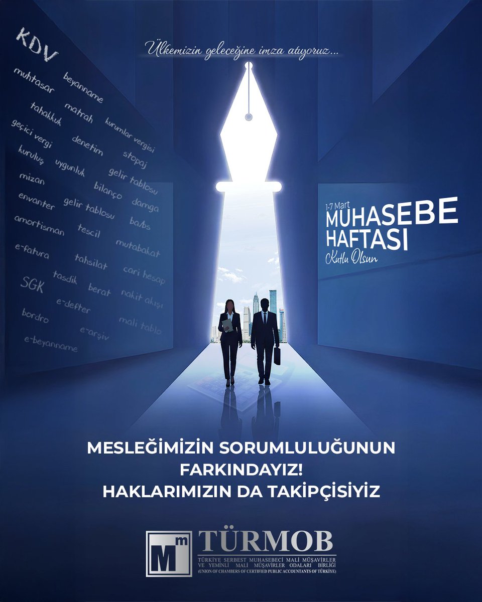 MESLEĞİMİZİN SORUMLULUĞUNUN FARKINDAYIZ! HAKLARIMIZIN DA TAKİPÇİSİYİZ!

1-7 Mart Muhasebe Haftası’nı bu yıl sadece bir kutlama değil, mesleğimizin onurunu ve hukuki haklarını savunma kararlılığıyla karşılıyoruz.

Ekonominin kaydını tutan, denetleyen ve finansal verilerin