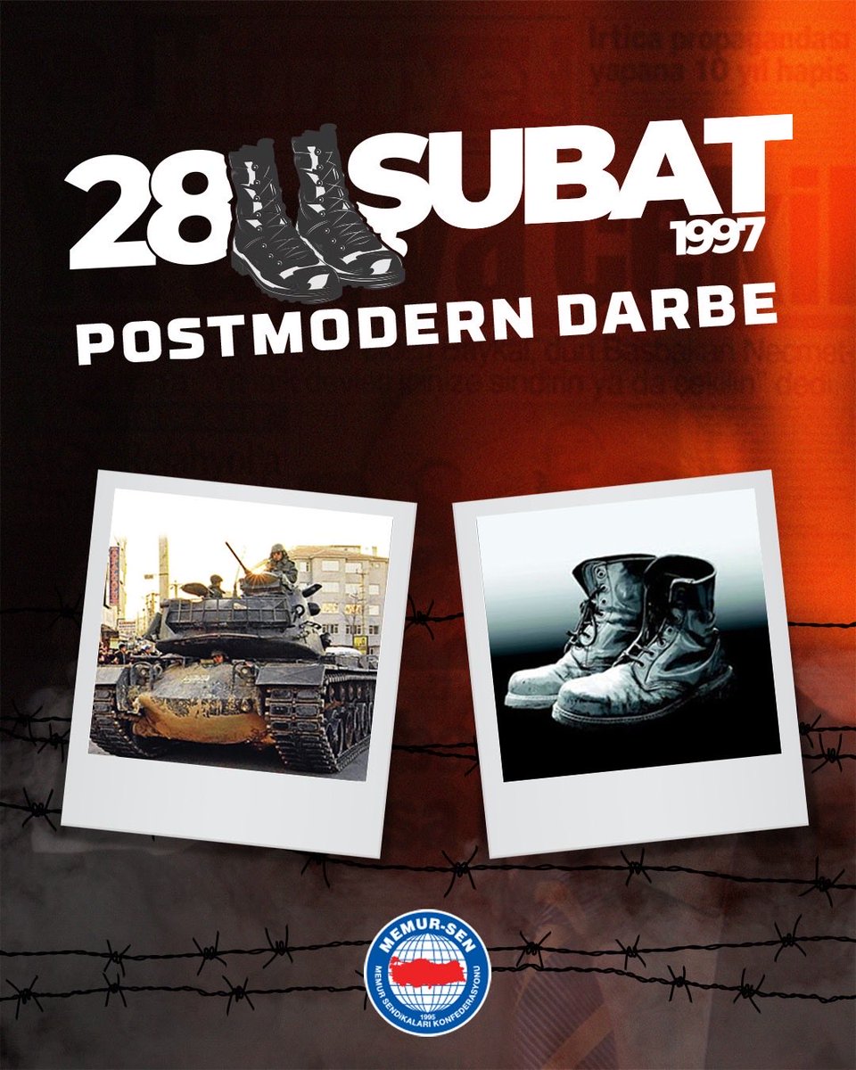 MemurSenKonf's tweet photo. Memur-Sen olarak, tarihe “postmodern darbe” olarak geçen 28 Şubat Süreci’ni 29. yılında bir kez daha hatırlatıyoruz. 28 Şubat; sadece bir dönemin siyasi müdahalesi değil, milletimizin inancına, değerlerine ve sandıkta tecelli eden iradesine yönelmiş topyekûn bir vesayet girişimidir. Eğitim hakkının gasp edildiği, kamu görevlilerinin fişlendiği, başörtülü öğrencilerin baskıya maruz bırakıldığı o karanlık süreç, hafızalarımızdaki yerini korumaktadır.

Aradan geçen yıllar göstermiştir ki vesayet düzenleri ne kadar güçlü görünürse görünsün, millet iradesinin karşısında tutunamaz. Bugün de demokrasiyi zayıflatmaya, inanç özgürlüğünü tartışmaya açmaya çalışan her yaklaşım, aynı zihniyetin farklı tezahüründen ibarettir.

Memur-Sen olarak dün olduğu gibi bugün de sivil iradenin, demokrasinin ve temel hak ve özgürlüklerin yanında durmaya devam edeceğiz. 28 Şubat’ı unutmayacak, unutturmayacak; benzer karanlık süreçlerin bir daha yaşanmaması için mücadelemizi kararlılıkla sürdüreceğiz.

#28Şubat
#Milliİrade
#VesayetleMücadele