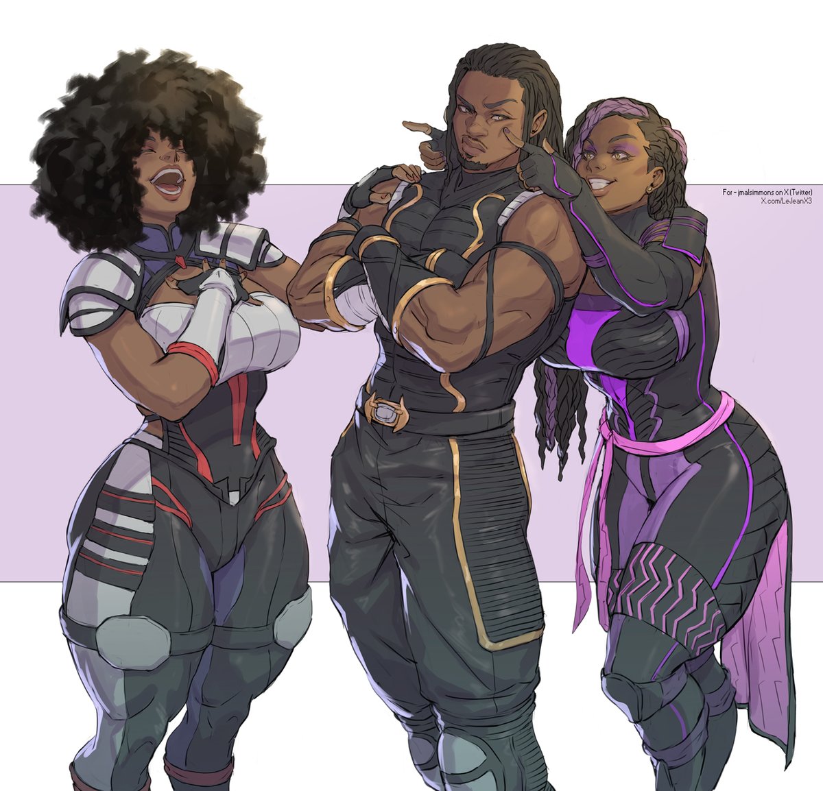 Commission for <a href="/jmalsimmons/">J-Mal</a> 

"Carla, Marcus, and Shannon Xaviers. The children of Raven and Master Raven. Prodigies of the Raven Unit, and legacies of shadow."