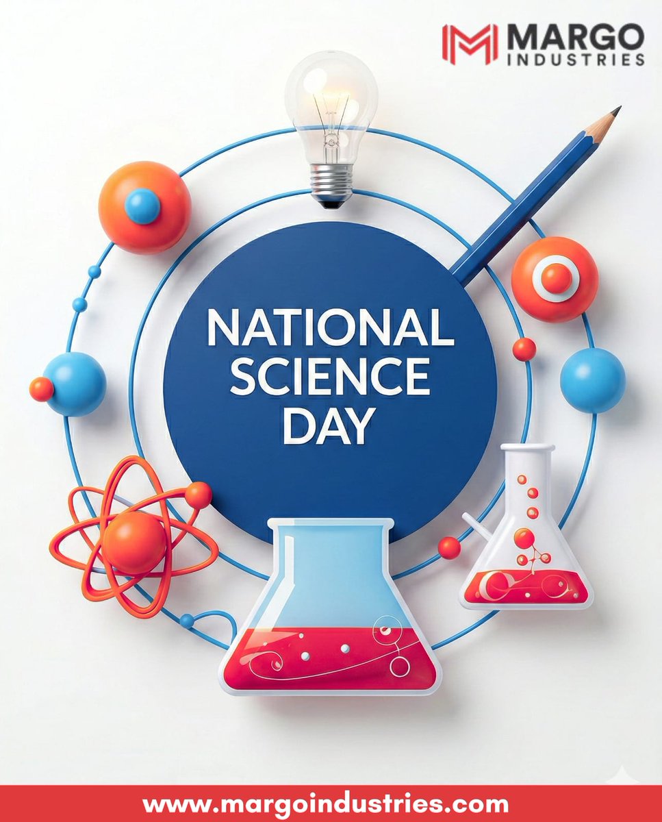 MargoInd's tweet photo. Science isn’t theory—it’s transformation. This National Science Day, we celebrate turning ideas into engineered reality. At Margo Industries, every system is built on science—because the future isn’t imagined, it’s engineered. ⚙️#NationalScienceDay #MargoIndustries #Automation https://t.co/AVxT5d7Pg7