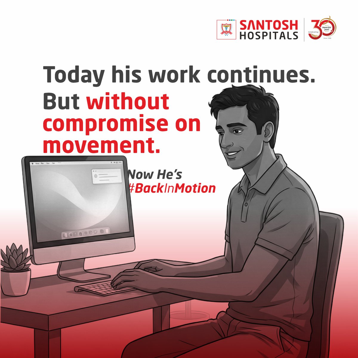 SantoshHosptls's tweet photo. At Santosh Spine &amp; Back Care, we correct alignment and strengthen your core to rebuild daily comfort without compromising on your goals.
#SantoshHospitals #SpineCare #BackPain #PostureCorrection #BackInMotion #WorkLifeBalance #OrthopaedicSpecialist https://t.co/wEXfl6PpgC