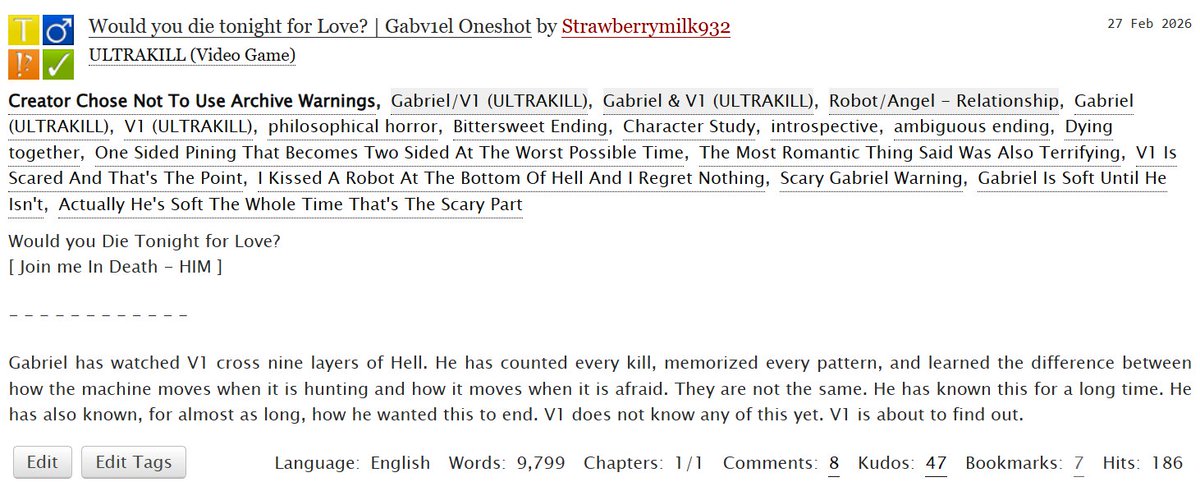strawbe06273453's tweet photo. "He was made to purge the unworthy. It found him at the end of the world. Neither of them were supposed to survive this long." | Gabriel/V1 | character study | inspired by Join Me in Death | link below!!

https://t.co/xE7ndb8WeV

#Ultrakill https://t.co/KEkKb4GO1n